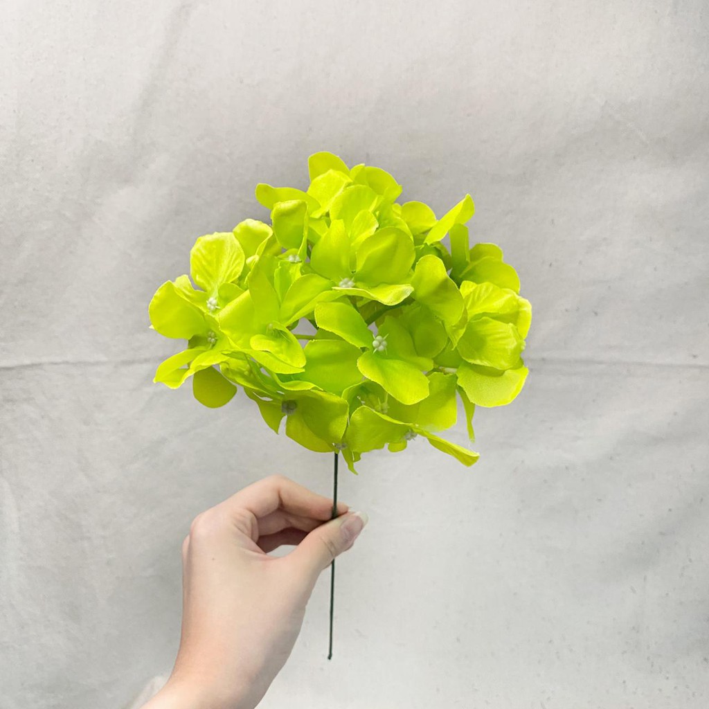 Bunga Hortensia X1 (satuan)●35cm●Bunga Artificial / Bunga Plastik / Bunga Dekorasi / Pernikahan-hijau