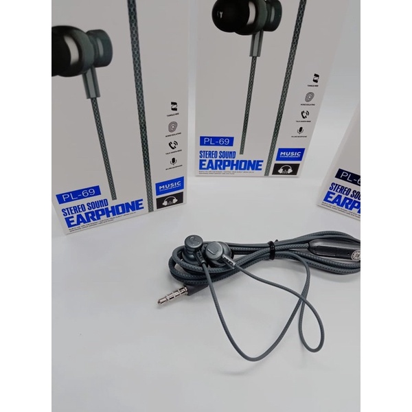 PROMO HANDSFREE HF PL69 NEW MATERIAL EARPHONE STEREO PROTON AUDIO PL-69