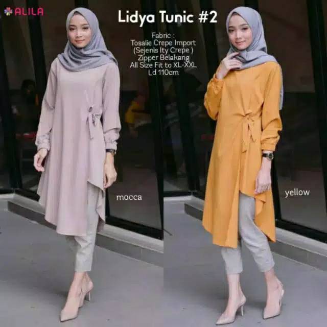 Lidya Tunik/TUNIK WANITA/Fit XL/ld=102-105cm pj=105cm /update terbaru/