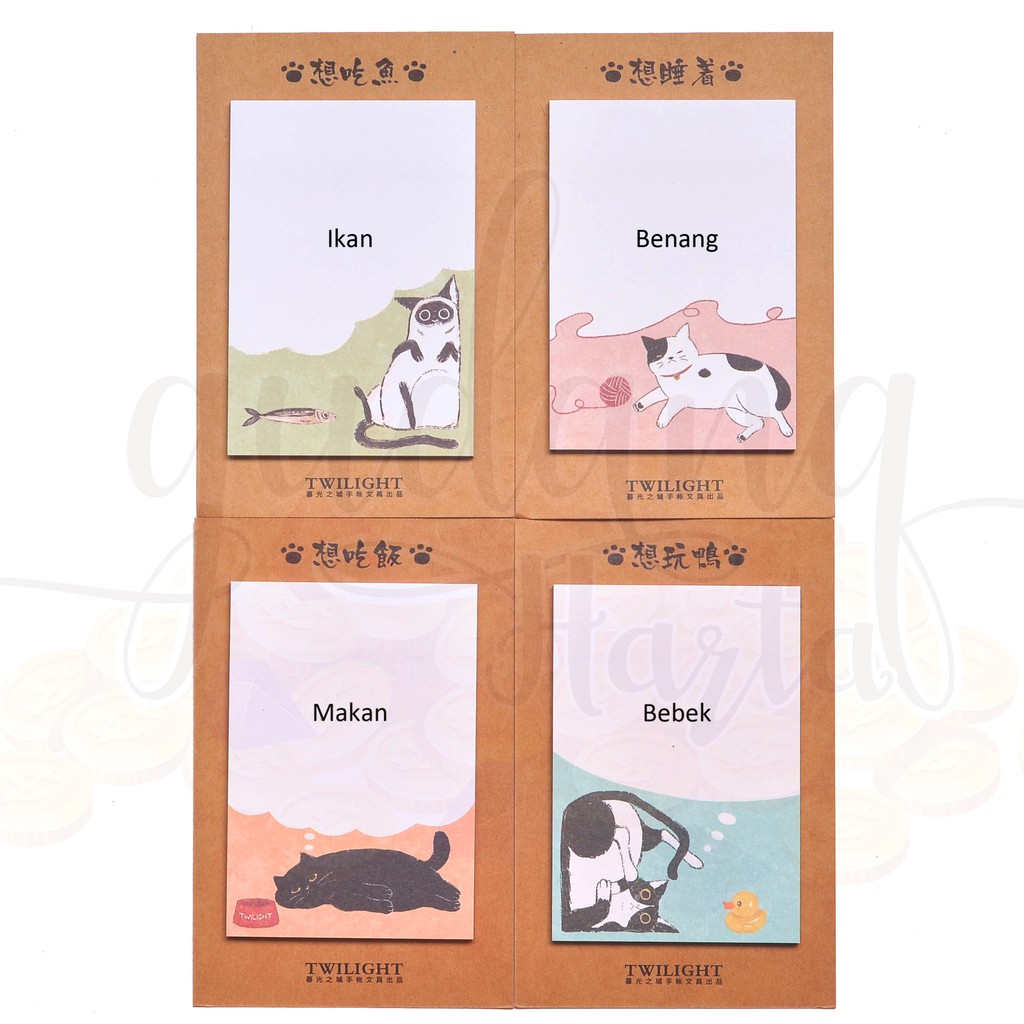 Sticky Notes Vintage Kucing Jepang Cat Lucu Memo GH 301280