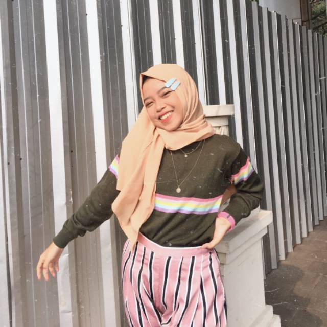  Ootd Jilbab  Pashmina Pink Voal Motif