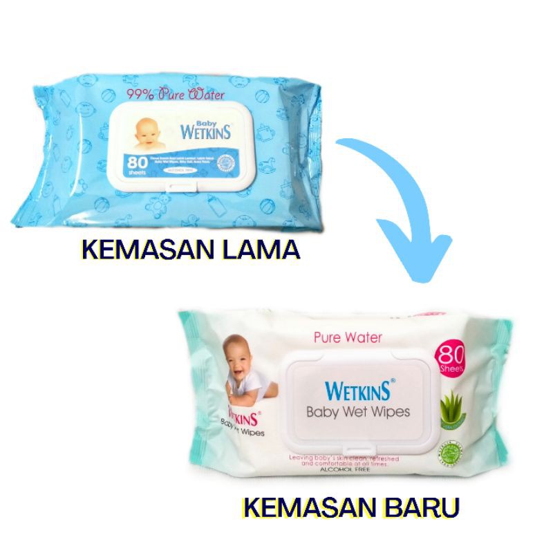 Wetkins Antiseptic Wet Wipes Baby Blue 50'S Buy 1 Get 1