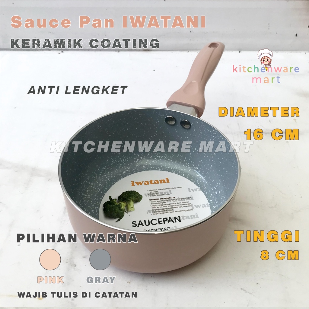 Panci Susu Keramik Iwatani Sauce pan 16 cm- Milkpan iwatani Keramik Ceramic panci Saucepan