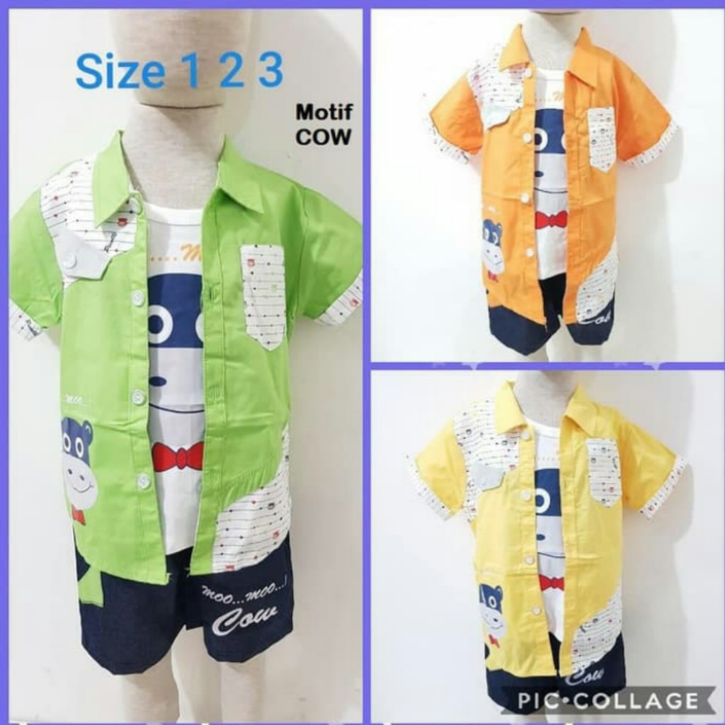 baju anak laki 3 in 1 baju anak laki laki stelan anak laki laki baju anak cowok setelan KE40