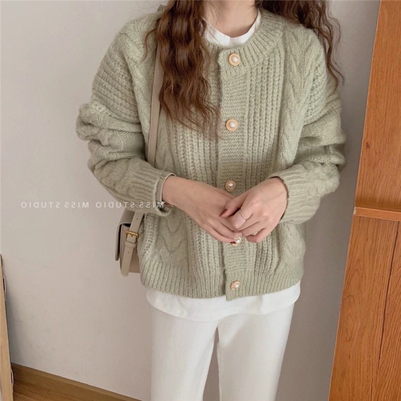 #Sisjuly# Wanita sweater mantel baru longgar lembut temperamen lilin kardigan rajutan pakaian wanita