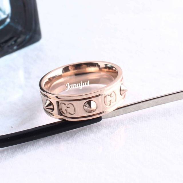 Cincin titanium asli anti alergi &amp; karat Rose gold