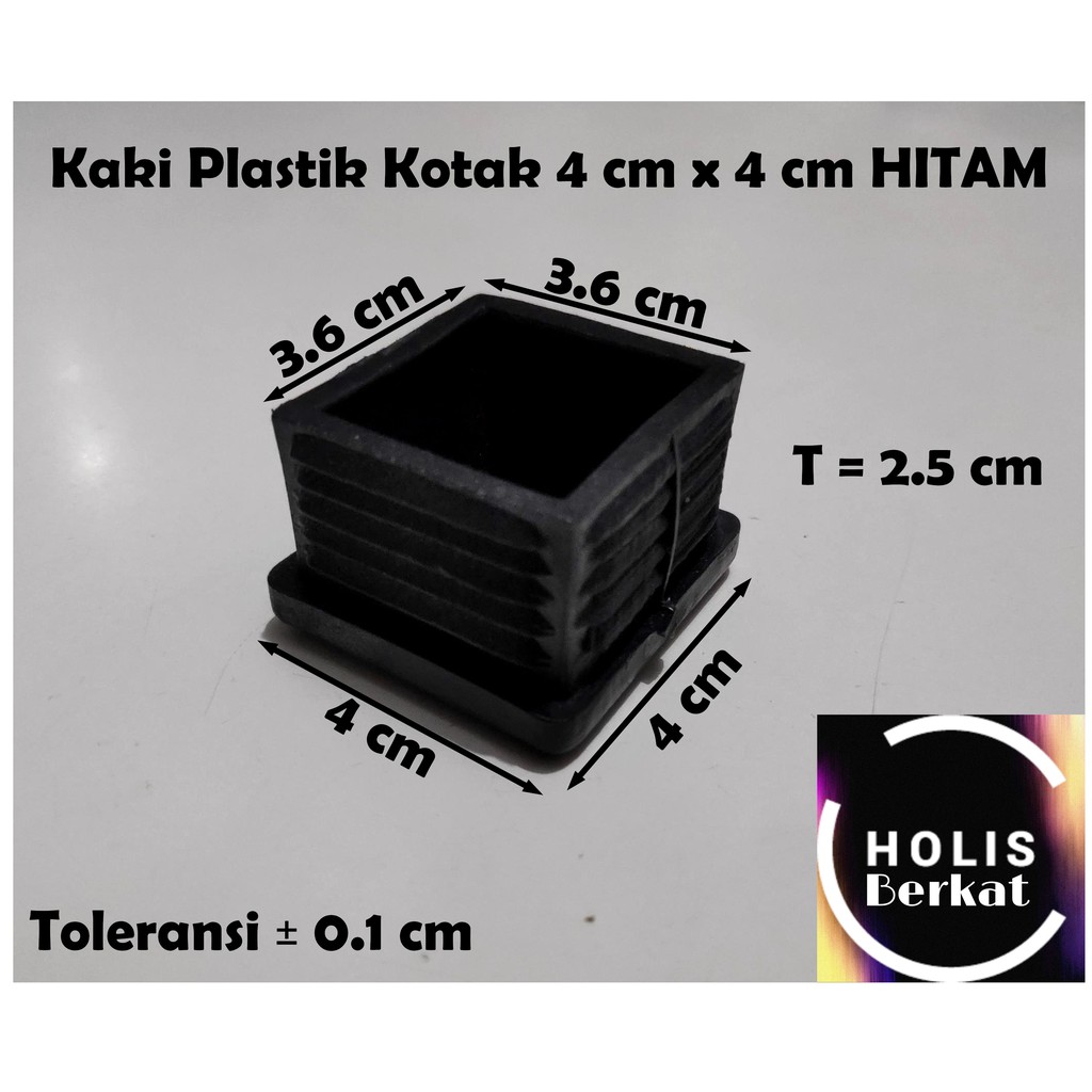 Kaki Plastik Kotak untuk alas meja dan kursi ukuran 4 cm x 4 cm HITAM