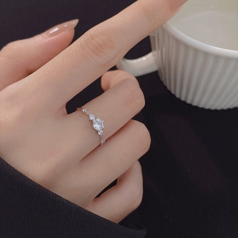 Cincin Korea Berlian Simple Adjustable Cincin Model Terbuka Desain Wanita Hadiah Aksesoris Fashion