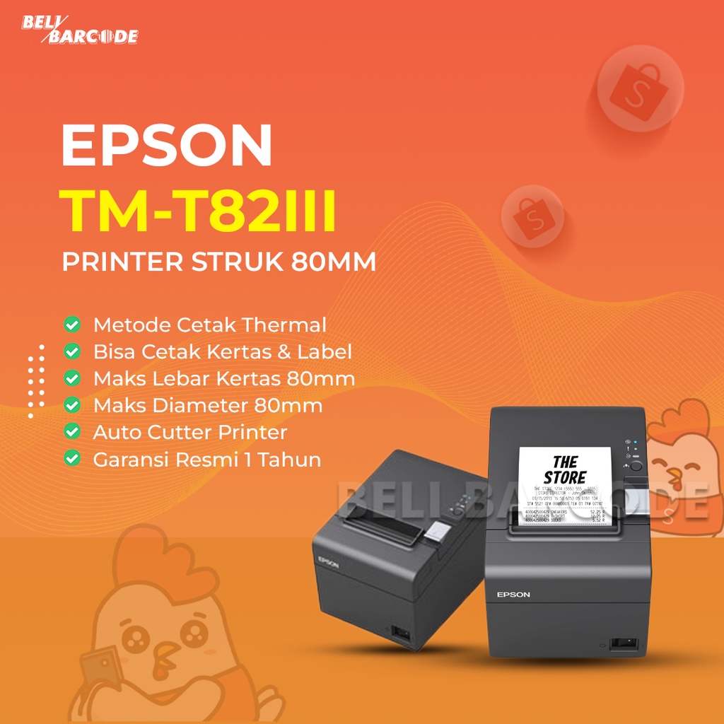 Printer POS Kasir EPSON TM-T82III Struk Thermal