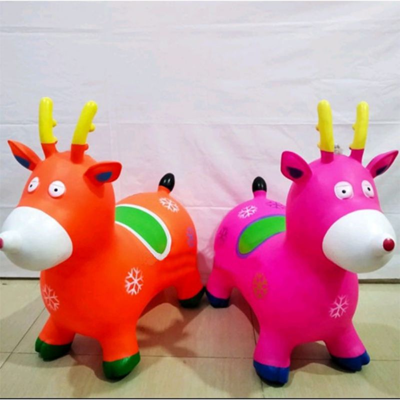 Animal Jumping Music Karet Tebal Rusa Gunung (SNI) Ukuran JUMBO / Mainan Kuda-kudaan