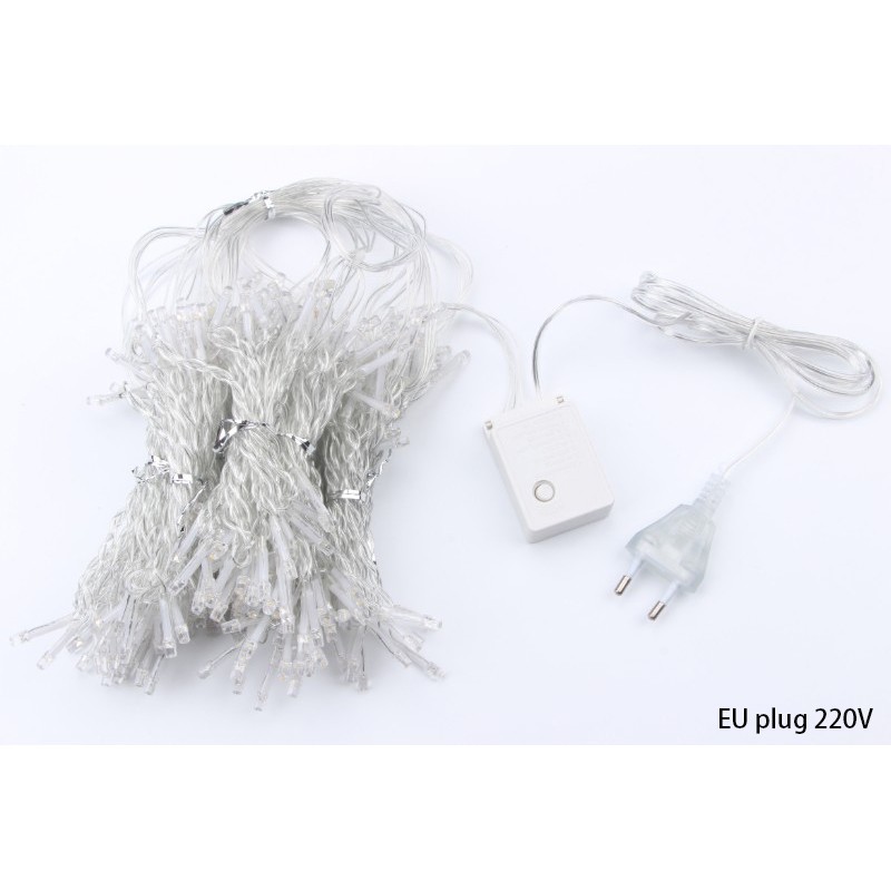 G1 TaffLED Lampu Gorden Dekorasi Wedding Fairy Light 3x3Meter 300 LED 300L Putih Tirai Hias Kamar