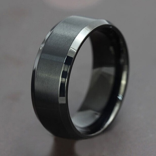 Hu Hu Hu Hu Hu Alat Bantu Pasang Kacamata♡ Cincin Bahan Titanium Steel Warna Hitam Ukuran 8MM Untuk Pria