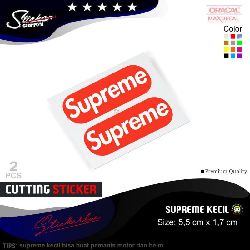 2pc stiker supreme cutting stiker mini