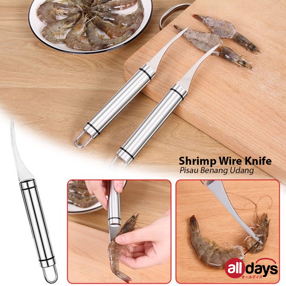 Alldays Alat Pengupas Kulit Udang / Pisau Pembersih Kotoran Udang / Shrimp Peeler Bahan Stainless Steel