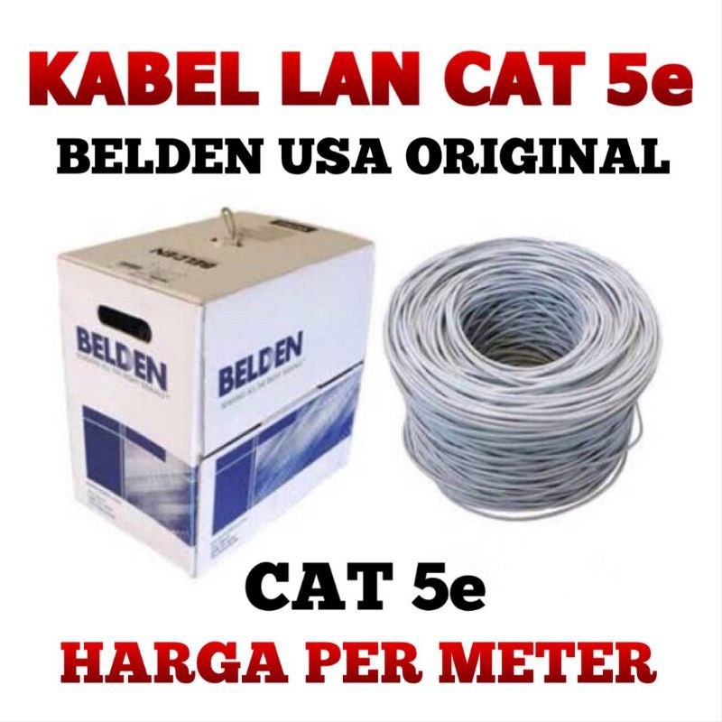 BELDEN KABEL LAN UTP CAT 5E / 5 / CAT5 USA ORIGINAL TERMURAH ( ECERAN / ECER / METER / METERAN )