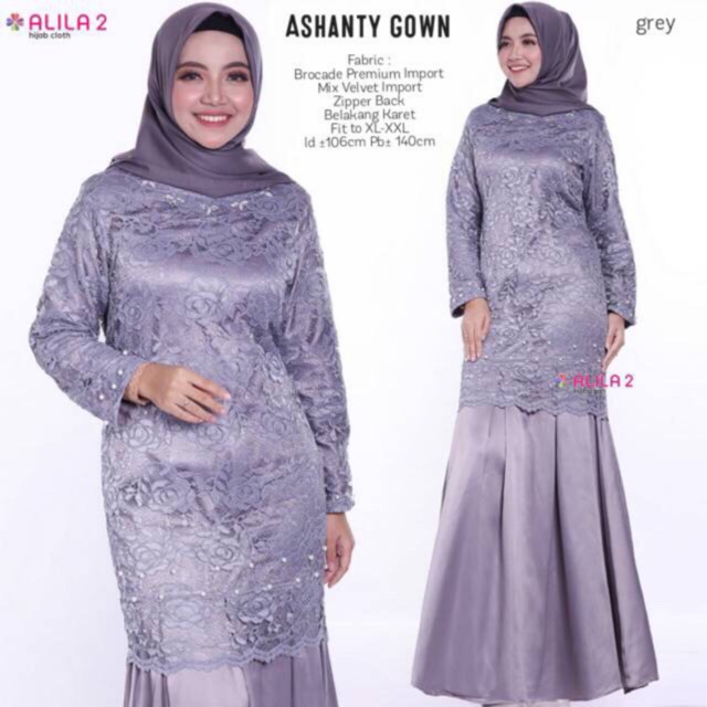 Ashanty gown jumbo / TERIMA SERAGAM / brokat dress/ dress brokat