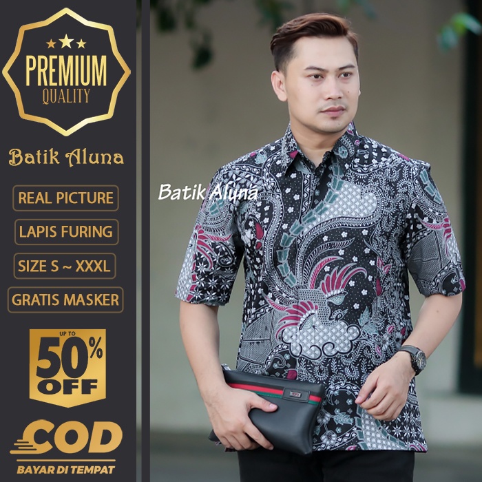 BATIK PRIA LENGAN PENDEK MEWAH PREMIUM ALUNA PRABUSENO SHANGHAI KERIS KEMEJA BATIK ACARA NIKAHAN KER