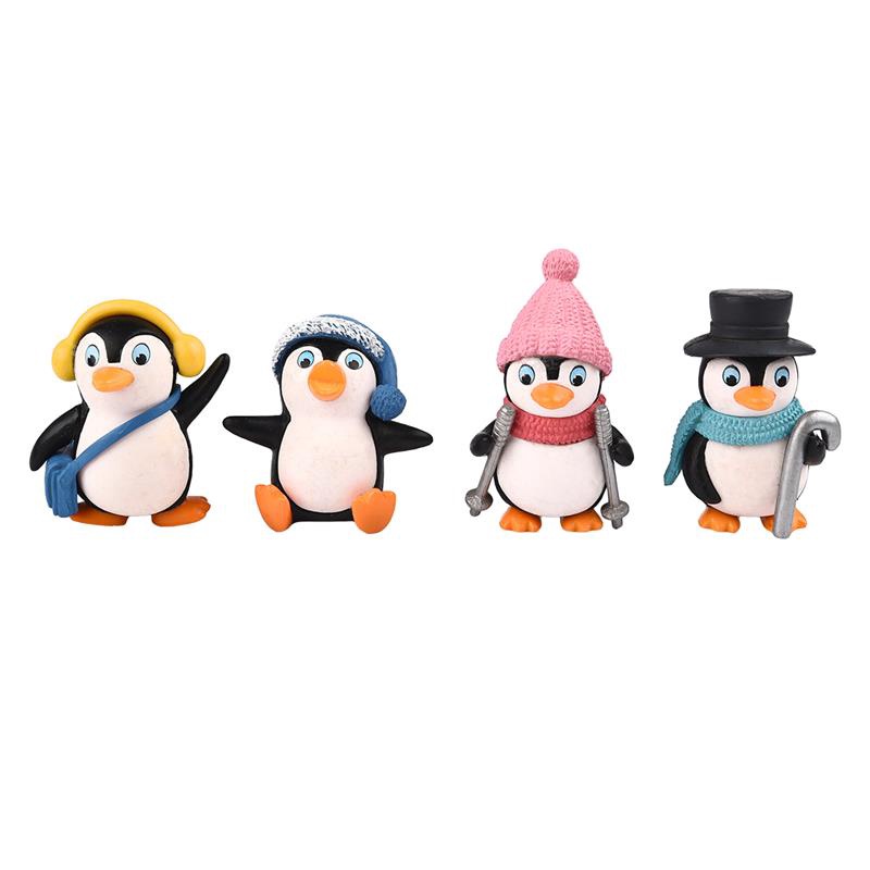 4 Pcs Ornamen Boneka Penguin Lumut Gantung Untuk Dekorasi Pohon Natal