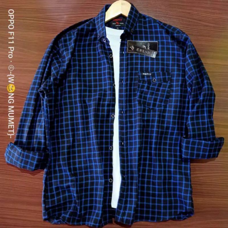 Kemeja flanel lengan panjang size M,L,XL