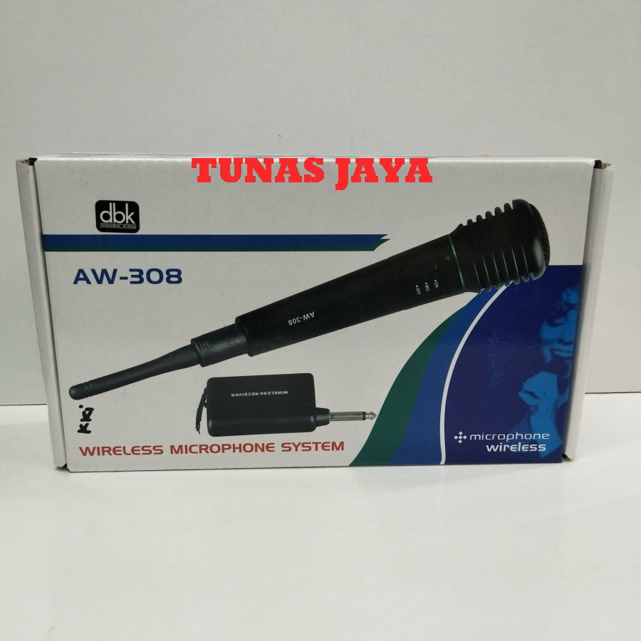 Mic Wireless DBK AW 308 / AW308 2 Fungsi ( Kabel dan Wirelles )