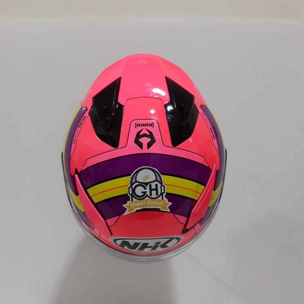 HELM NHK R1 XINOID NHK R-1 XINOID PINK FLOURECENT DOUBLE VISOR