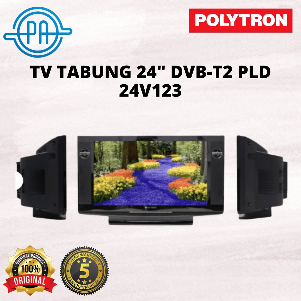 TV TABUNG POLYTRON LED Digital TV 24&quot; DVB-T2 PLD 24V123 Semi Tabung