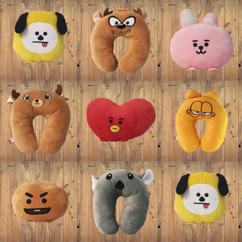 [SNI] Boneka Bantal Leher Kepala Karakter BT21 BTS Cooky Chimmy Tata Tazmania Koala Rusa Garfield
