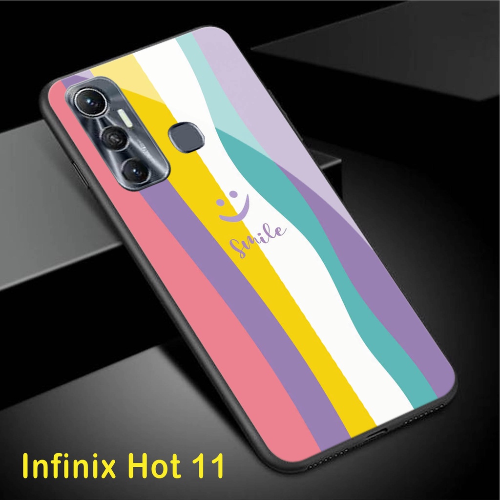 Softcase Glass Kaca Infinix Hot 11 - Casing Hp Infinix Hot 11 - Case Hp Infinix Hot 11 [H23]