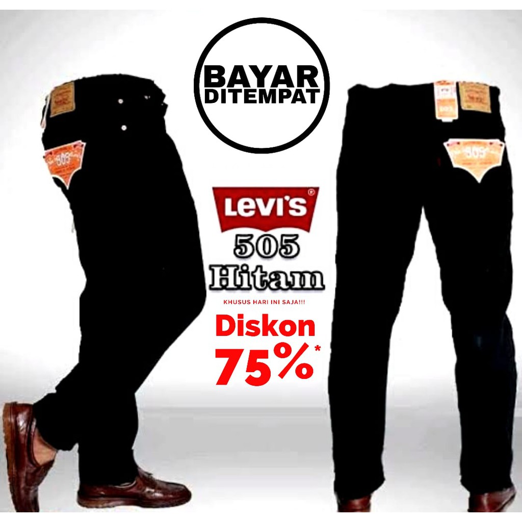 Celana Panjang Jeans Pria Standar Levis 505 Original/ Celana Panjang Pria Standar reguler denim pria