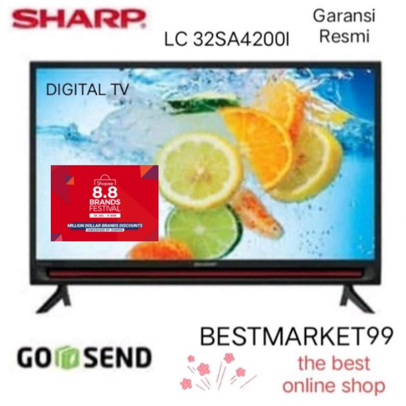 PROMO SHARP LED TV 32 INCH 32SA4200 DIGITAL FREE ONGKIR SBY