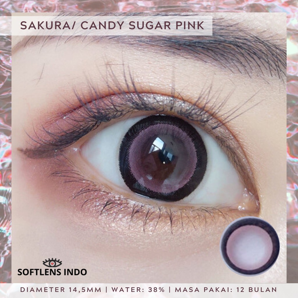 

Softlens EOS Candy sugar/ GEO Sakura pink/ merah muda