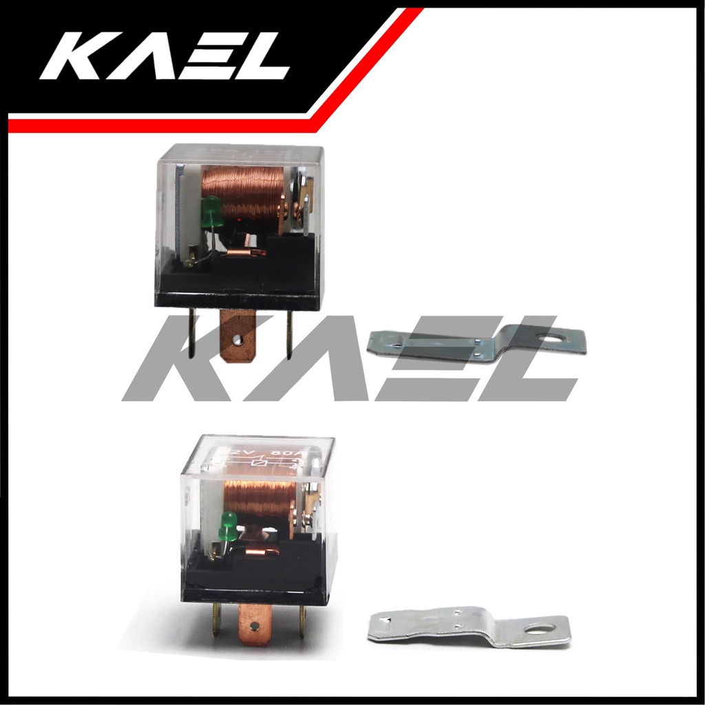 Relay Klakson 4 Kaki 80A-40A-12V Universal Motor-Bebek-Matic-Mobil-Sport-Metik-Metic 80-40 A-Ampere-Amper