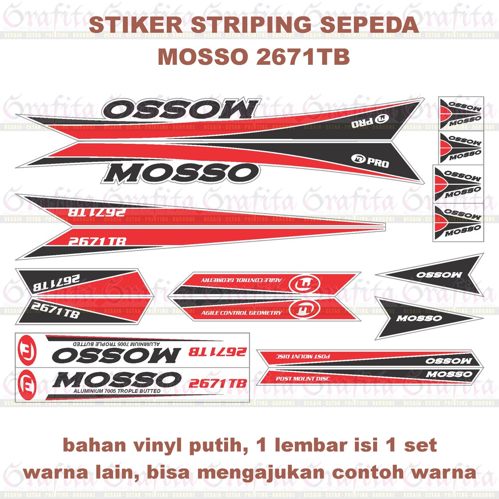 (1lbr = 1set) Stiker Striping Mosso 2671TB