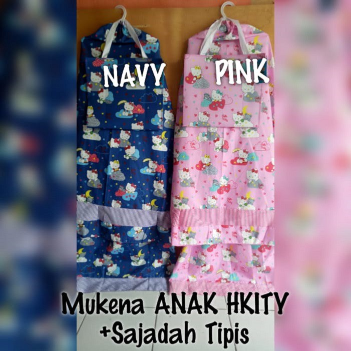 MUKENA ANAK HKITY + SAJADAH TIPIS  01001-Navy
