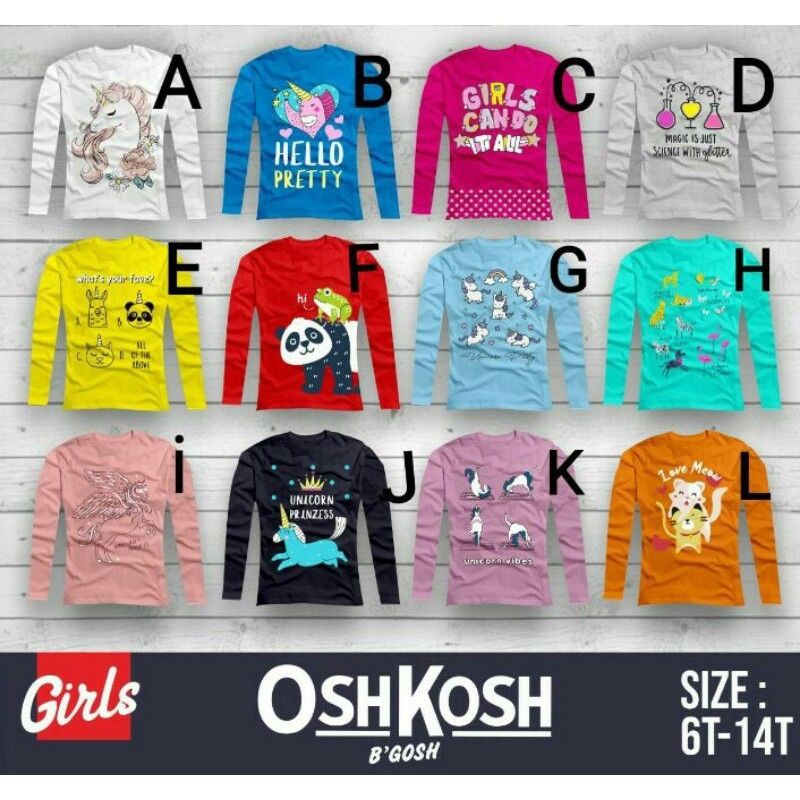 (COD)KAOS ANAK PEREMPUAN JUNIOR SIZE BY OSHKOSH 6-14T