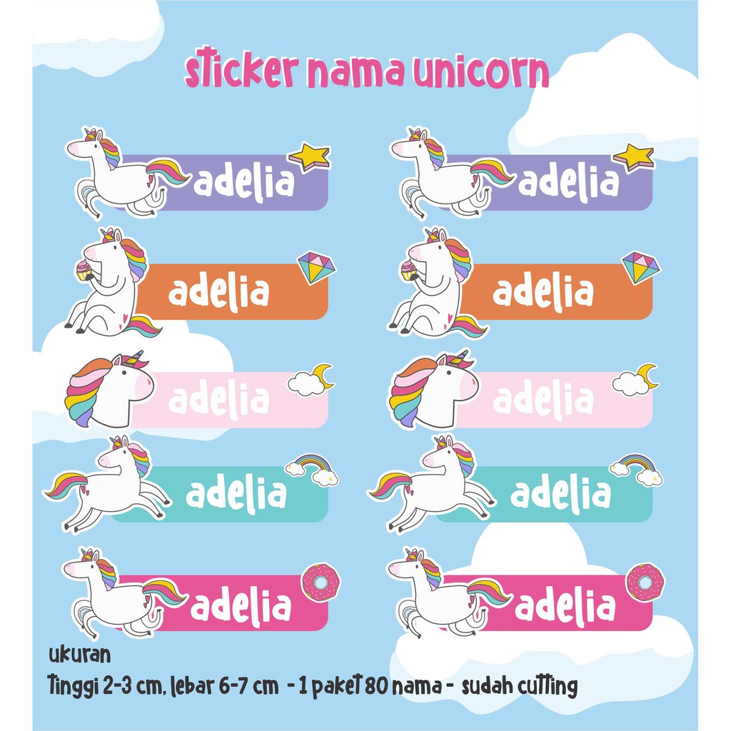 

Sticker nama Unicorn