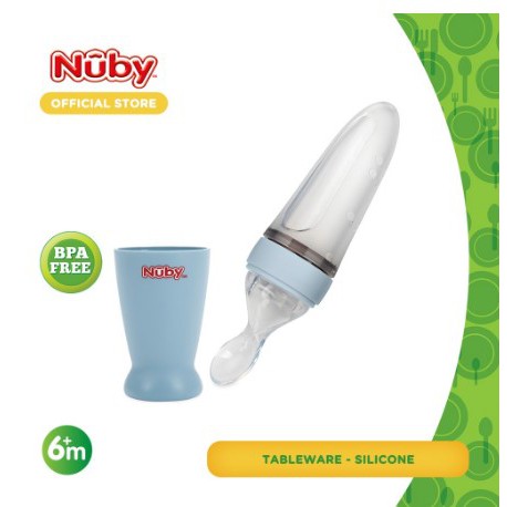 Nuby All New Silicone Squeeze Feeder Sendok Makan Silikon