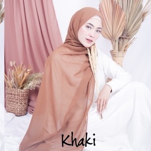 Bella Pashmina New  Fashion Muslim Pashmina Bella Double Hycon-Khaki