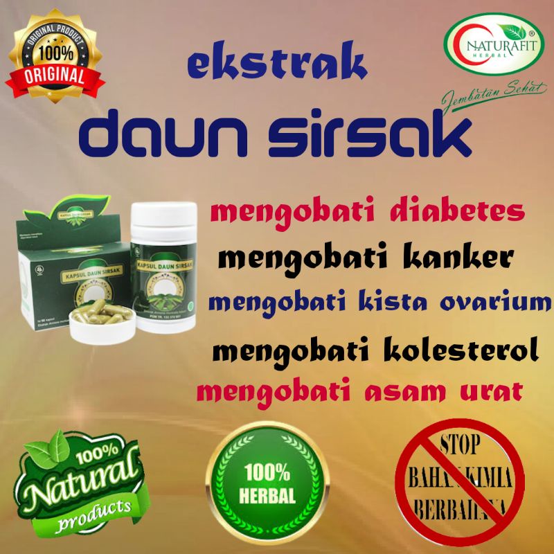 

HERBAL EKSTRAK Daun Sirsak NATURAFIT Isi 60 Kapsul BPOM