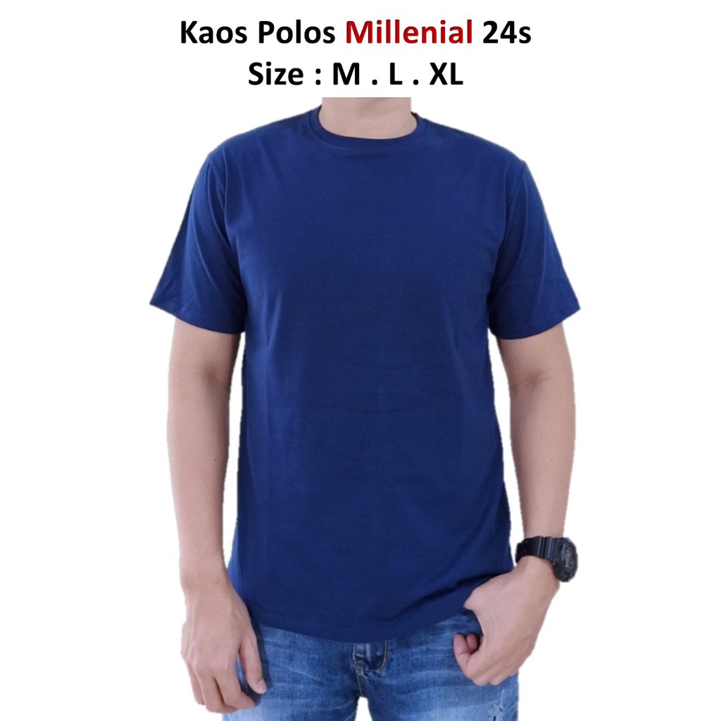 KAOS POLOS LENGAN PENDEK / COTTON COMBED 24S / KAOS UNISEX-NAVY