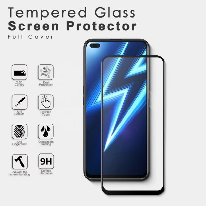 Tempered Glass Realme 6 Full Cover Premium Quality