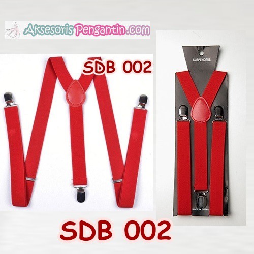 Suspender Wedding Merah Pria/ Wanita -Tali Baju Bretel Suspender-SDB002