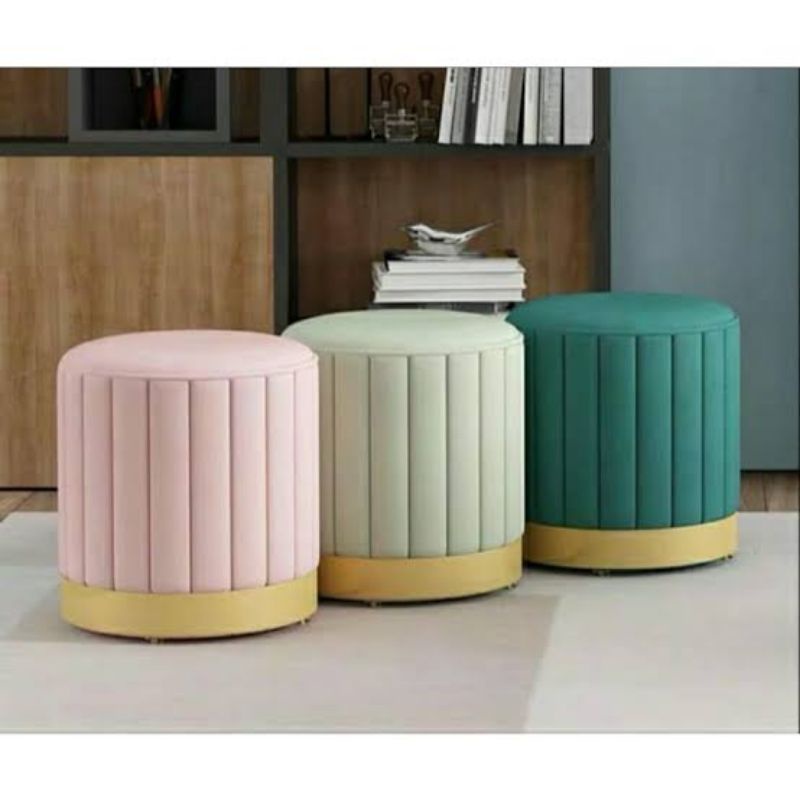 Kursi Sofa Stool Ottoman Kaki Emas