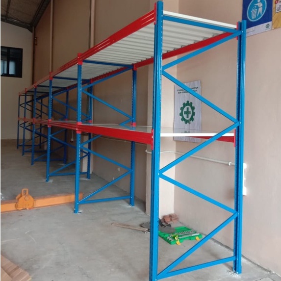 Rak Gudang Heavy Duty Kapasitas 1 Ton/Level, Rak Gudang Import Murah