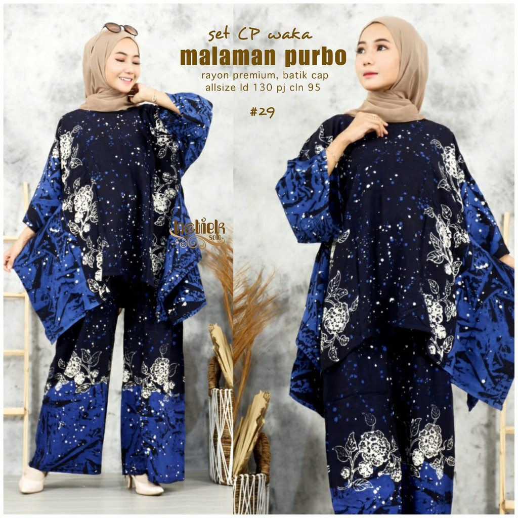 SET CP WAKA MALAMAN PURBO Baju Setelan One Set Stelan Wanita Muslim Kekinian Jumbo Korea Terbaru