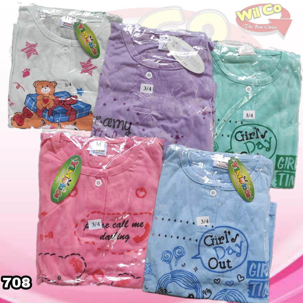 K708 - SETELAN ANAK WANITA YIMOKIDS MOTIF KARTUN GOLDEN NICK HARGA PER 1 SETEL