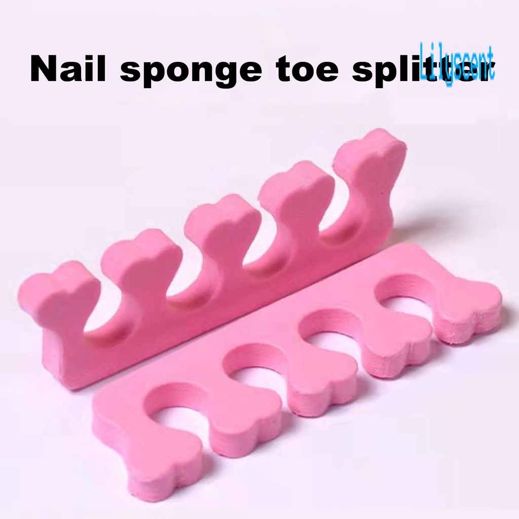 Lily 2Pcs / Set Spons Pemisah Jari Kaki Elastisitas Tinggi Untuk Manicure / Pedicure