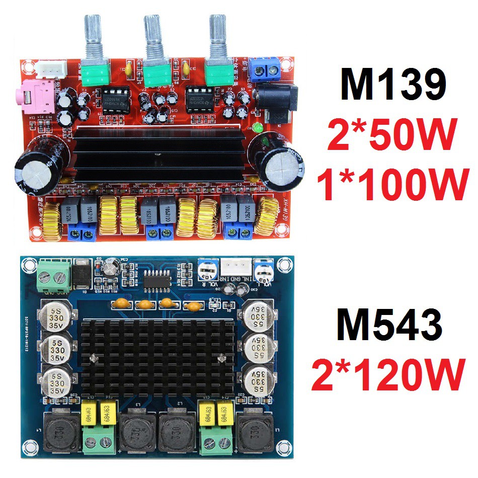 M139 M543 Kit Power Amplifier Class D TPA3116D2 2x50W+100W 2x120W Stereo Subwoofer XH-M139 XH-M543