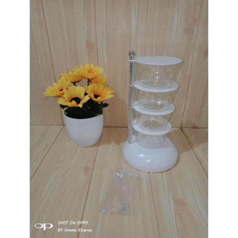 

Tempat Bumbu Putar ACRILIK / tempat bumbu susun / tempat bumbu kristal