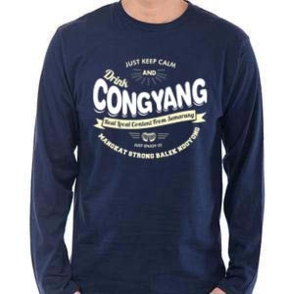 Kaos Congyang Tiga Dewa Minuman Semarang Kata Lucu Navy Lengan Panjang